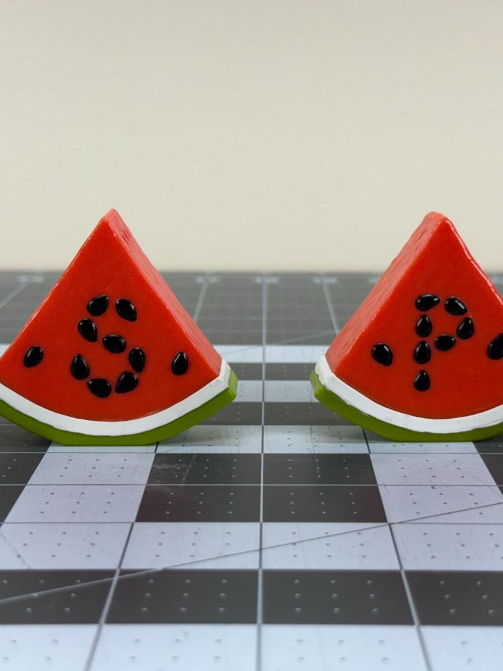 Vintage 1980s Avon Ceramic Watermelon Slices Salt and Pepper Shaker Set Kitsch